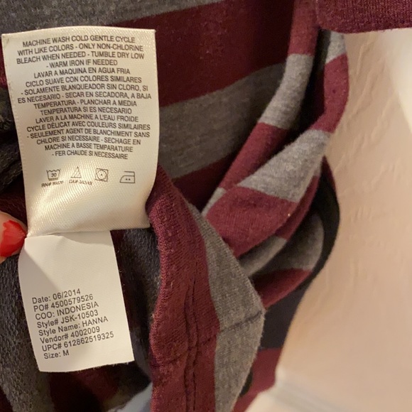 Jessica Simpson Hanna Bodycon Zipper Dress in red, black and grey stripes size M - Picture 6 of 13